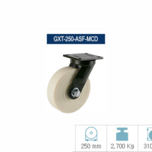 Bánh xe MC Nylon GXT-250-ASF-MCD càng xoay tải 2700kg Ø250mm G-DOK