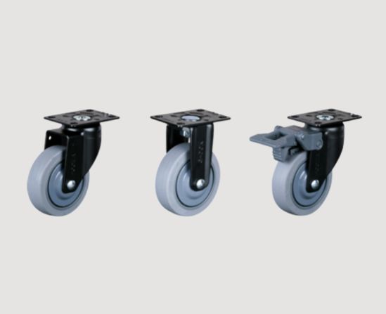 Bánh xe PL-100 series D100mm tải 80kg bánh xe cao su chịu nhiệt Fluoro lõi nhôm