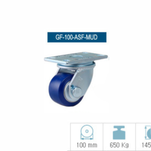Bánh xe PU GF-100-ASF-MUD càng xoay tải 650kg Ø100mm G-DOK