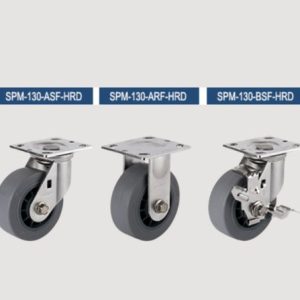 Bánh xe SPM-130 series D130mm bánh xe tải trọng 180kg bánh xe cao su càng inox lõi PP