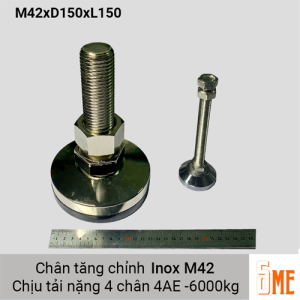 Chân tăng chỉnh inox M42 M42xD150xL150 chịu tải 6000kg/4ea