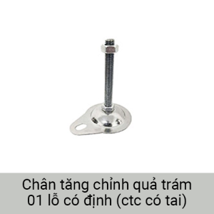 Chân tăng chỉnh chiều cao M10 đế quả trám 1 lỗ cố định mạ kẽm/Niken/Crom