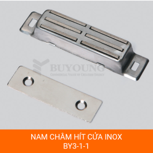 Nam châm hít cửa BY3-1-1 chất liệu inox lực hút 118N