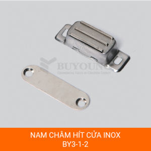 Nam châm hít cửa inox BY3-1-2 lực hút 59N
