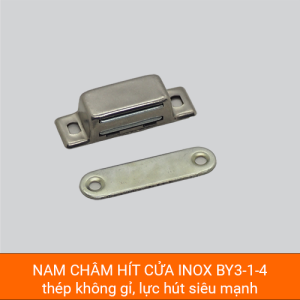 Nam châm hít cửa inox BY3-1-4 lực hút 25N cho công nghiệp
