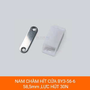 Nam châm hít cửa BY3-56-6 nhựa trắng lực hút 30N