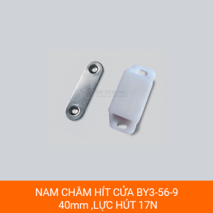 Nam châm hít cửa BY3-56-9 nhựa trắng POM + Acetal