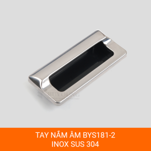 Tay nắm âm BYS183-2 inox crom sáng cho cửa và tủ