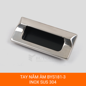 Tay nắm âm BYS183-3 inox crom sáng cho cửa và tủ