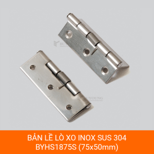 Bản lề lò xo inox SUS 304 BYHS1875S sáng bóng, kích thước 70x50mm