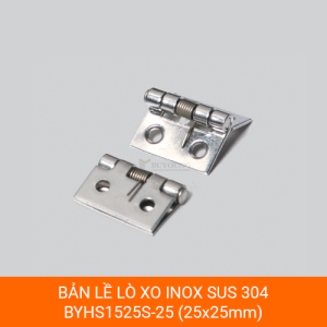 Bản lề lò xo inox SUS 304 BYHS1225S-25 sáng bóng, kích thước 25x25mm