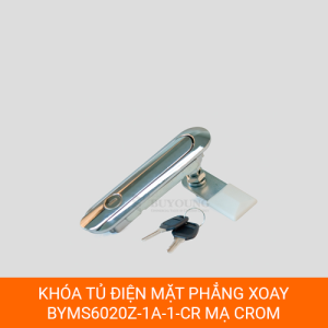 Khóa phẳng BYMS6020Z-1A-1 CR mạ crom, khóa bấm gạt cho tủ điện công nghiệp