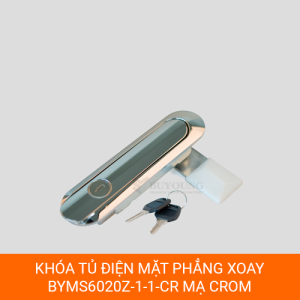 Khóa phẳng BYMS6020Z-1-1-CR mạ crom, khóa bấm gạt cho tủ điện công nghiệp
