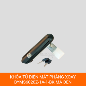 Khóa phẳng BYMS6020Z-1-1-BK mạ đen, khóa bấm gạt cho tủ điện công nghiệp