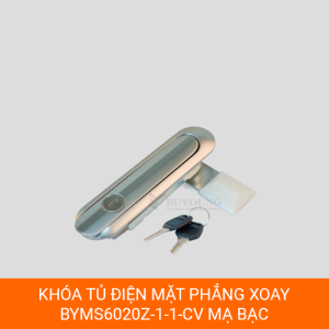 Khóa phẳng BYMS6020Z-1-1-CV mạ crom, khóa bấm gạt cho tủ điện công nghiệp