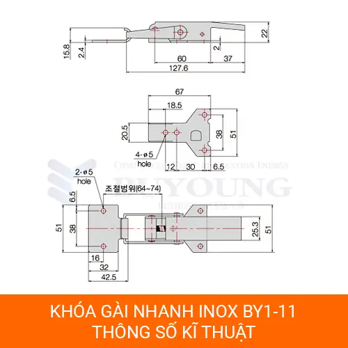 Bản vẽ kỹ thuật khóa BY1-11, điều chỉnh thêm 10mm