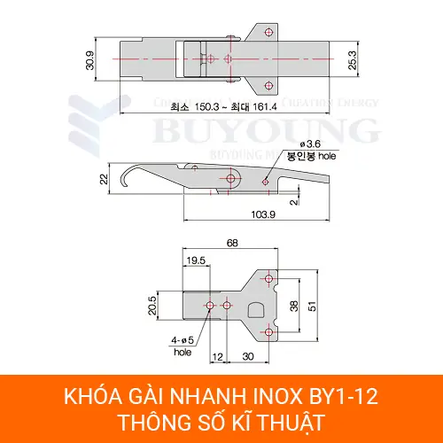 Bản vẽ kỹ thuật khóa BY1-12, điều chỉnh thêm 11mm