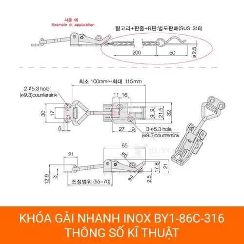 Bản vẽ kỹ thuật khóa BY1-86C-316, điều chỉnh thêm 15mm