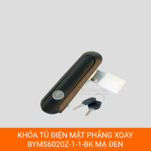 Khóa phẳng BYMS6020Z-1-1-BK mạ đen, khóa bấm gạt cho tủ điện công nghiệp