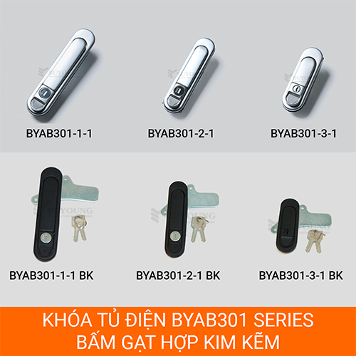 Các chủng loại khóa bấm gạt BYAB301, hợp kim kẽm