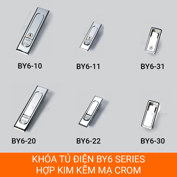 Các chủng loại khóa tủ điện BY6, hợp kim kẽm mạ crom