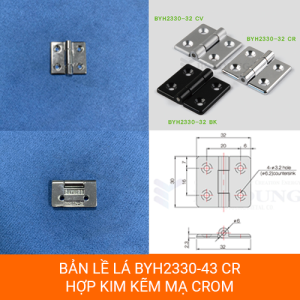 Bản lề tủ điện BYH2330-32 CR mạ crom, kích thước 30x32x2.3mm