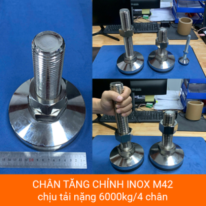 Chân tăng chỉnh inox M42xD148xL150 chịu tải 6000kg/4chân
