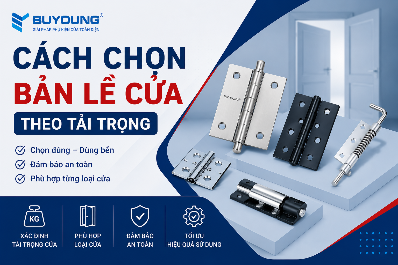 Cách Chọn Bản Lề Cửa Theo Tải Trọng Chuẩn Kỹ Thuật