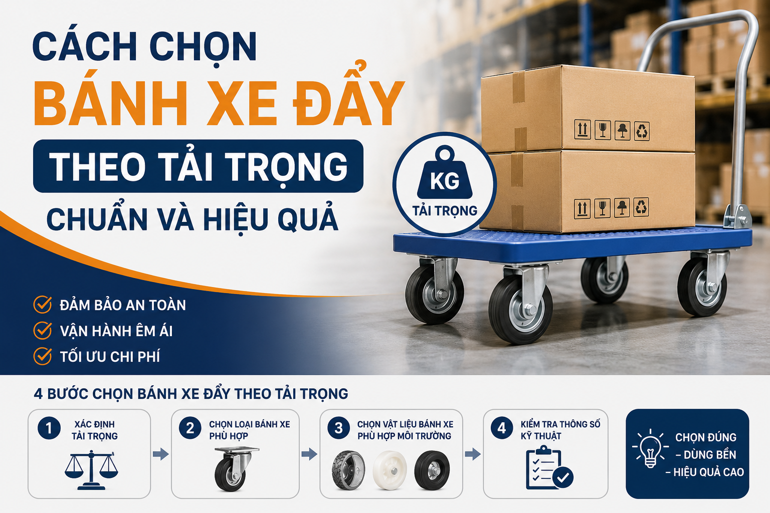 Cách Chọn Bánh Xe Đẩy Theo Tải Trọng Chuẩn Và Hiệu Quả