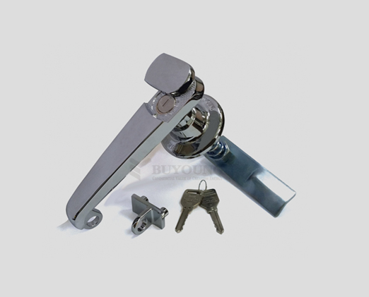 Khóa phẳng tay gạt Buyoung được thiết kế chắc chắn, phù hợp với môi trường công nghiệp và tủ điện sử dụng thường xuyên