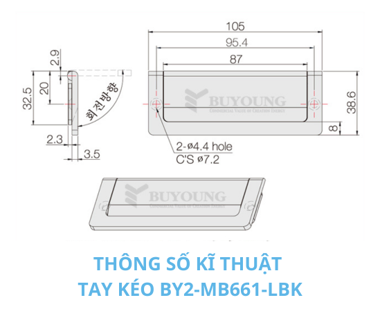 Thông số kỹ thuật tay kéo BY2-MB661-LBK