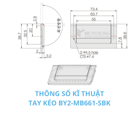 Thông số kỹ thuật tay kéo BY2-MB661-SBK