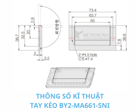 Thông số kỹ thuật tay kéo BY2-MA661-SNI