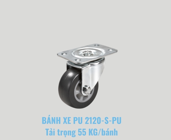 Bánh xe PU 2120-S-PU đường kính 50mm tải 55kg