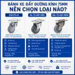 Bánh Xe Đẩy Đường Kính 75mm Nên Chọn Loại Nào? So Sánh CSPJ75-R, GL-75-ASF Và SGL-75-ASF
