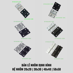 Bản lề nhôm định hình 20x20 đến 50x50 – Giải pháp lắp ghép khung máy, cửa nhôm kỹ thuật