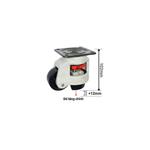 Bánh xe điều chỉnh chiều cao GD-80F chịu tải 500kg cho máy móc công nghiệp