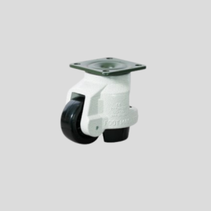 GD-120F-NYN G-DOK tải 1000kg/bánh, Nylon 66 Ø75mm, mặt bích 95x95mm, tăng chỉnh 12mm. Bánh xe Foot Master cho máy công nghiệp tải nặng